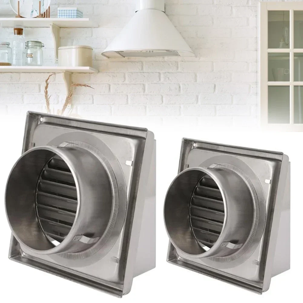 4/5 Inch 304 Roestvrij Stalen Muur Kap Ontluchter Grille Diffuser Duct Ventilatie Cover Extractor Outlet Louvres 100/125mm