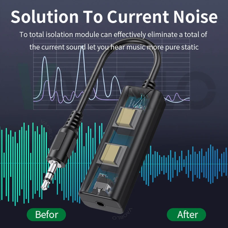 3.5mm Audio Aux Cable Anti-interference Ground Loop Noise Filter Lsolator Eliminate Cancelling For Home Stereo Car Audio System