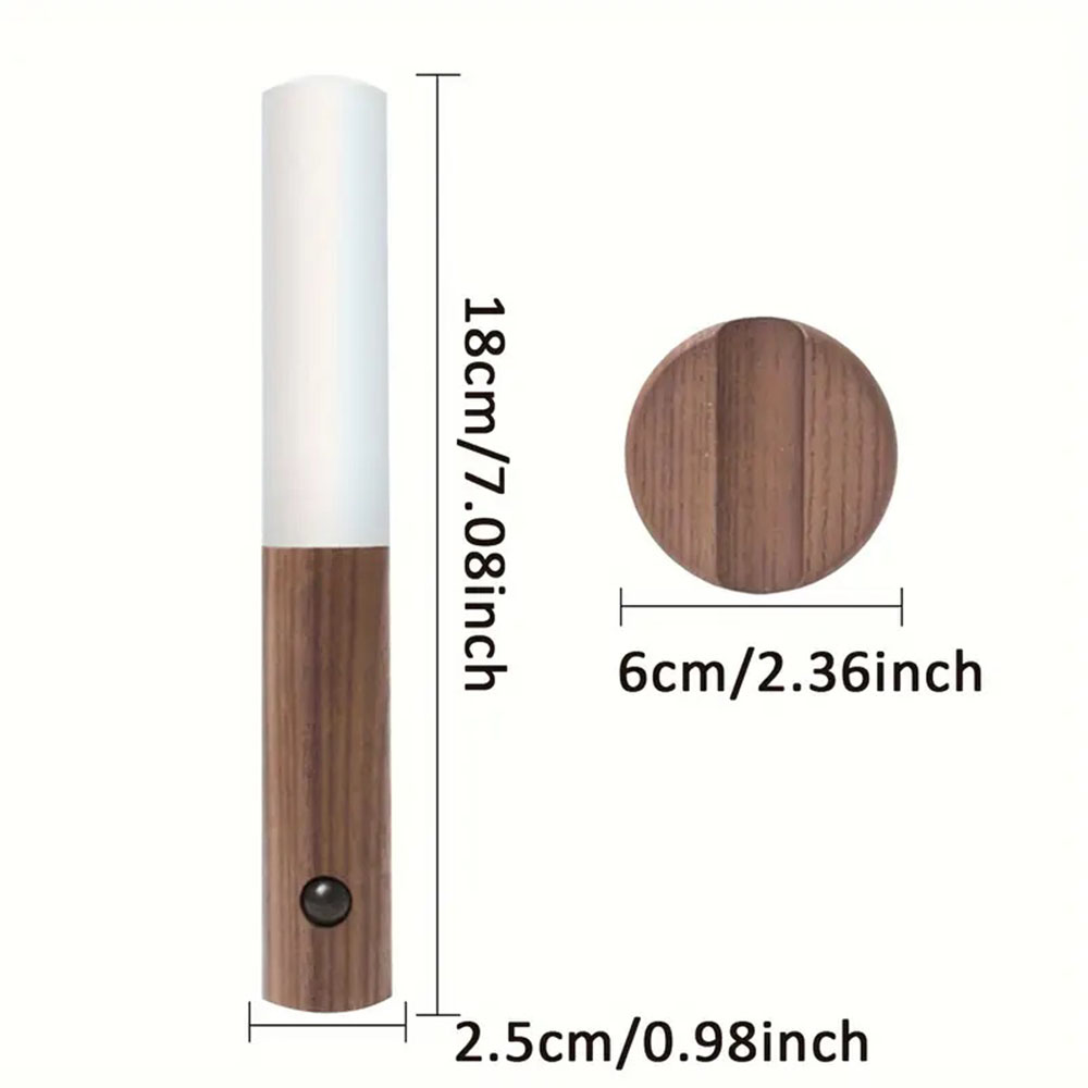 Apliques de pared recargables, luces de pared magnéticas, luz nocturna con Sensor de movimiento, luces nocturnas, iluminación de pared de madera para escalera de dormitorio