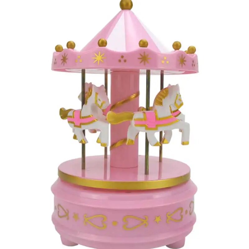Carousel Music Box Cake Decorative Ornament Baby Birthday Gift Toys Desktop Decorative Ornament