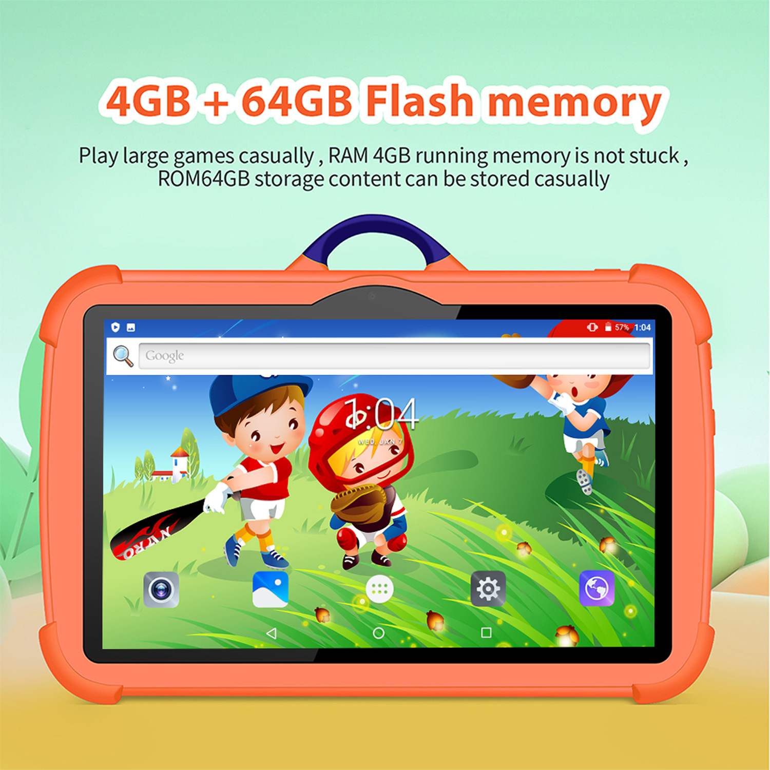 Nueva tableta Google de 7 pulgadas con WiFi 5G para niños, tabletas educativas de aprendizaje para niños, Android 13, Quad Core, 4GB + 64GB, cámaras duales de 4000mAh