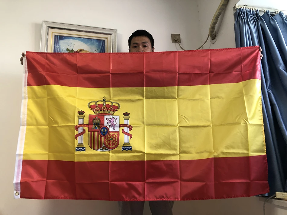 SKY FLAG 90x150cm spain flag 3x5 Feet ES Espana Spanish Flag Super Poly football FLAG Indoor Outdoor for Celebration big flags