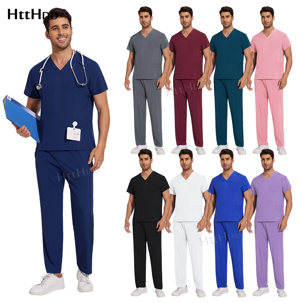Hurtownia Scurbs Uniforms Medical Scrub Unisex Uniform Spa Beauty Salon Medical Uniform Women Scrubs Set Odzież robocza Zestawy spodni