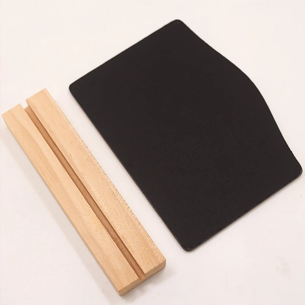8Pcs Erasable Desktop Chalk Board Chalkboard Tags Small Wooden Black Sign Chalkboards Message Board Display Price Tag Black