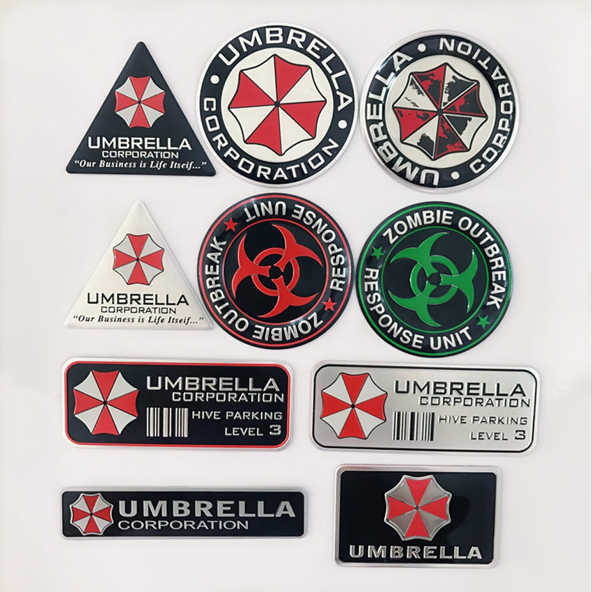 3D アルミ車のバッジステッカーアンブレラコーポレーションロゴボディトランク装飾デカールメルセデスベンツシボレージープシートマツダ