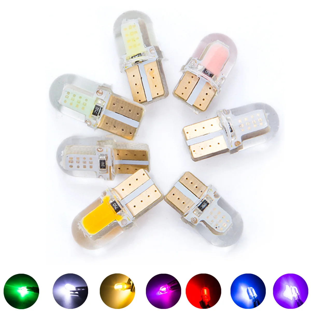 20x led t10 led 194 168 w5w cob led lâmpada de cunha do carro interior automóvel cúpula luz leitura lâmpada estacionamento luz da placa licença
