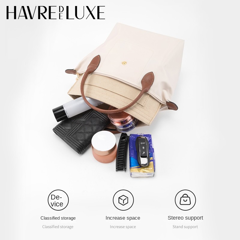 HAVREDELUXE Bag Organizer For Longchamp Large Tote Bag Purse Organizer Handbag Insert Bag Storage And Finishing Inner Bag Liner