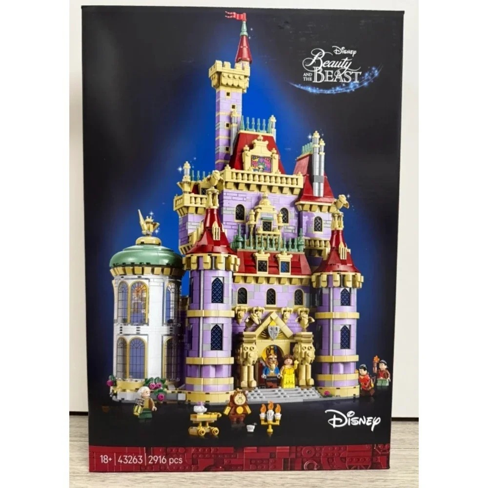 MINISO Disney 2025 43263 Die Schloss „Die Schöne und das Biest“ zusammengebautes Modell, Heimdekoration, Figuren für Erwachsene, Geschenke für Mädchen