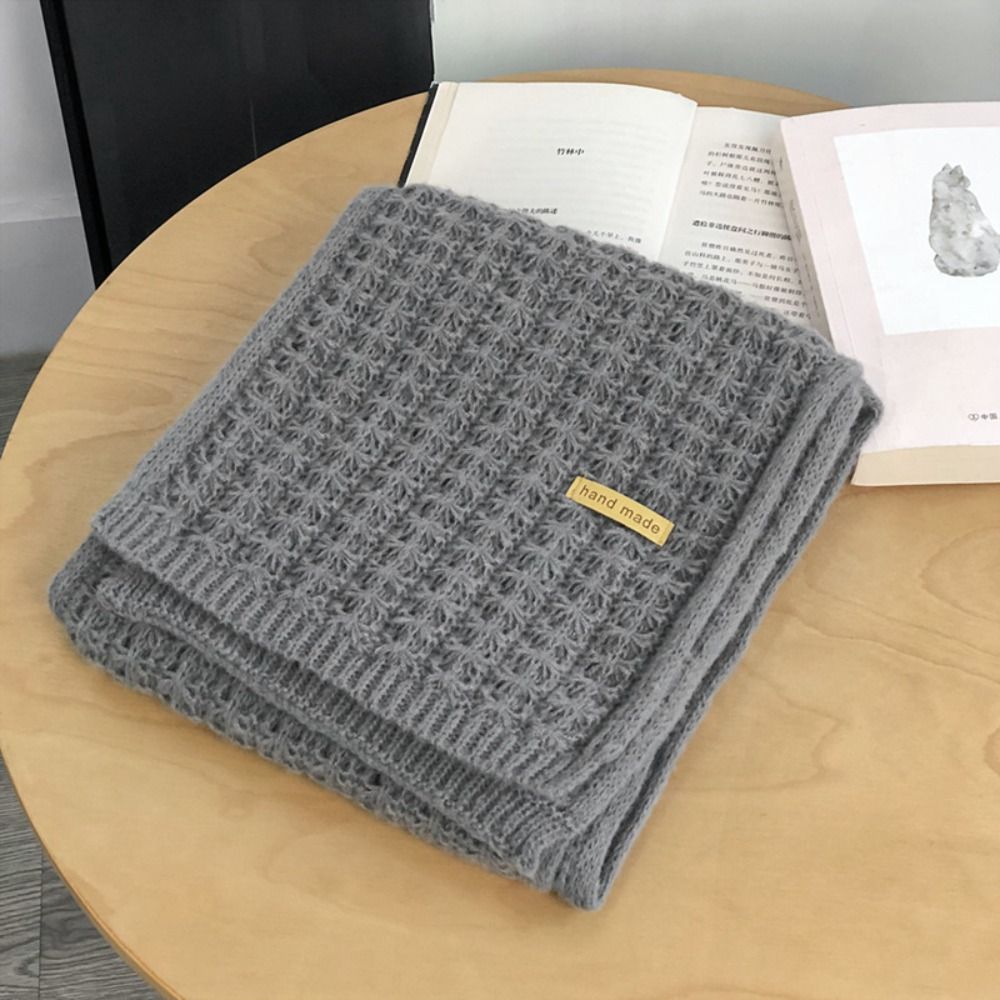 Moda feminina inverno quente cachecol de malha cor sólida ao ar livre engrossado lenço vintage envolve lenços longos pescoço capa