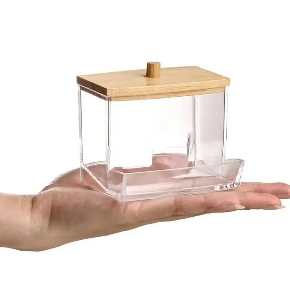 Wattes täbchen box mit Deckel, Wattes täbchen spender, staub dicht, transparent, visuelles Design, Aufbewahrung sbox, Aufbewahrung sbox