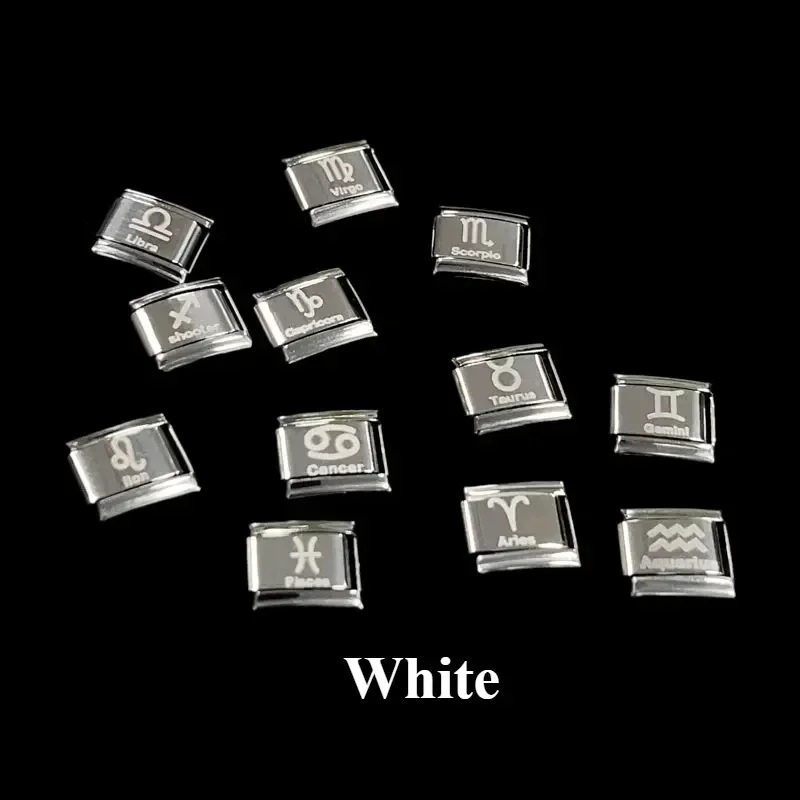 Nueva pulsera italiana con dijes DIY, módulo de 9mm, pulseras elásticas de constelación de acero inoxidable de palacio de 12 estrellas para regalo de hombres y mujeres