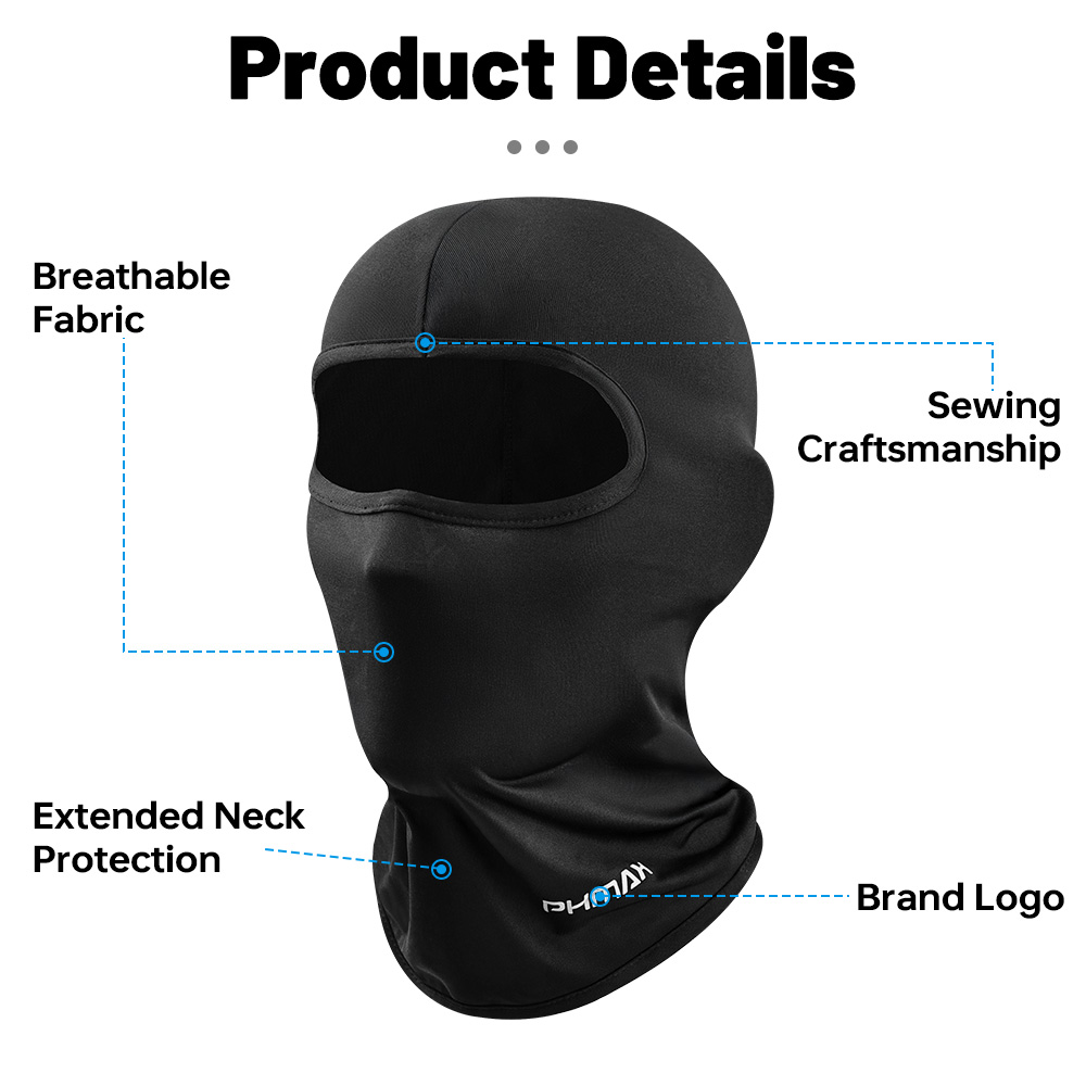 PHMAX fietsmasker winddicht warm ademend volgelaatsmasker mountainbike racefiets stofmasker sport zweet hoofdband