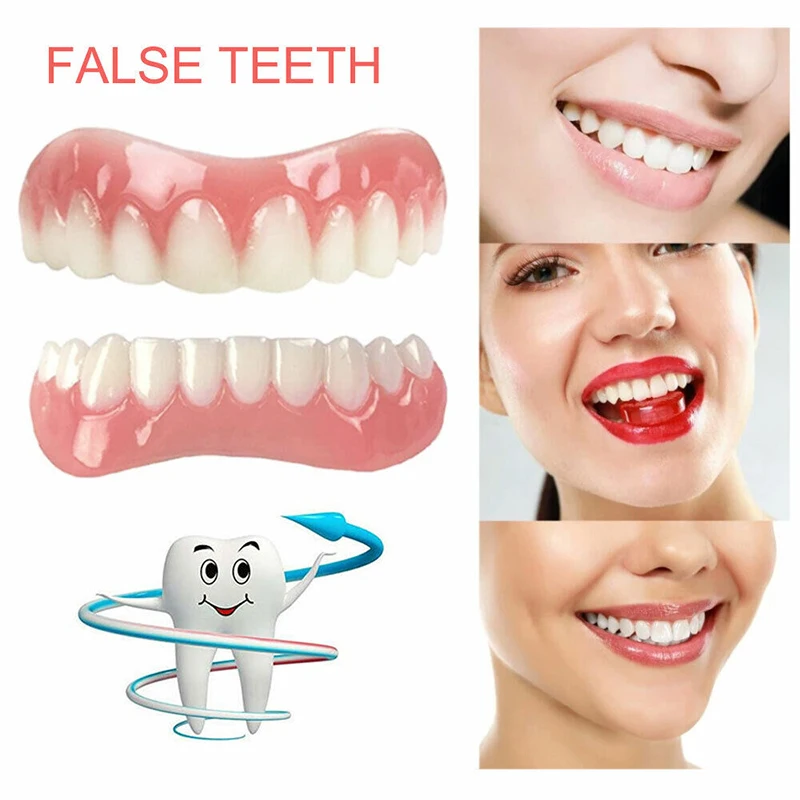 Silicone False Teeth, Upper And Lower Veneers, Simulated Denture Paste, Comfortable Orthodontic Teeth Denture Filling Care Kit