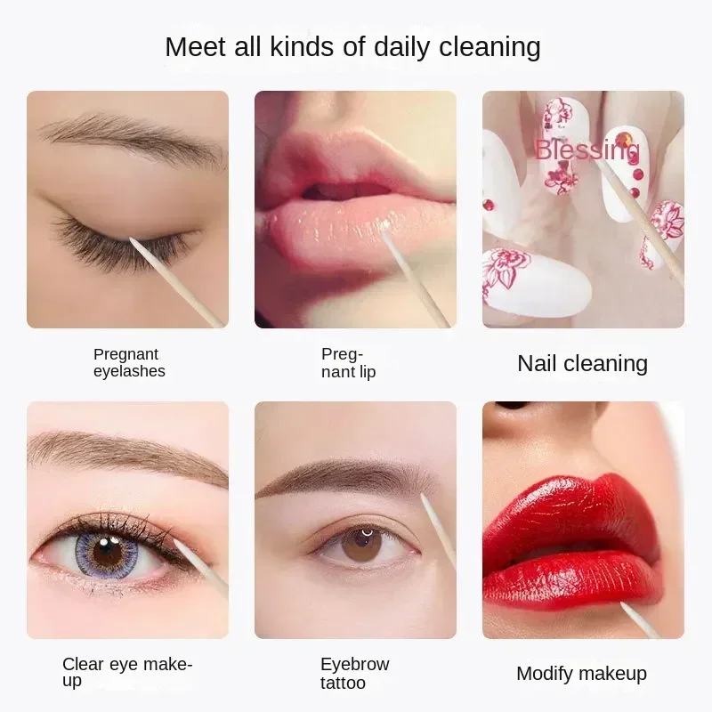 100/300 шт., ватные палочки с двойной головкой для женщин