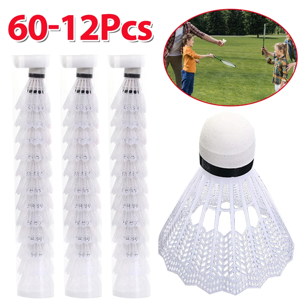 Leve portátil plástico badminton petecas, bola de treinamento, prática hitting, entretenimento infantil, entretenimento infantil, 60-12pcs
