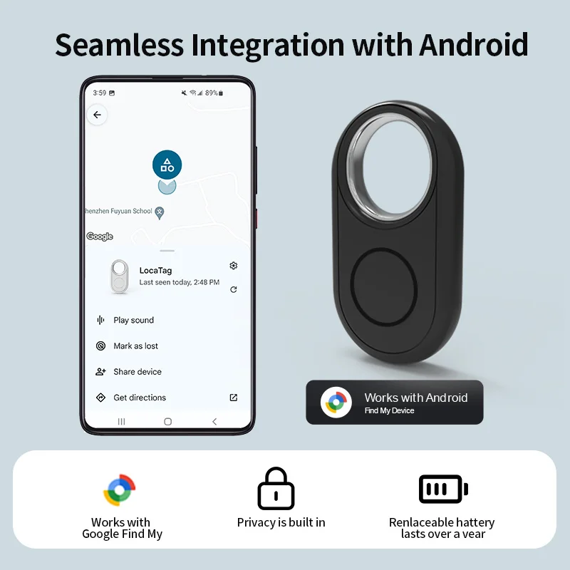 RSH GPS-Tracker für Samsung Android Tracker. Funktioniert mit Google's Find Hub App Locator Finder Bag Key Global Anti-Lost Smart Tag