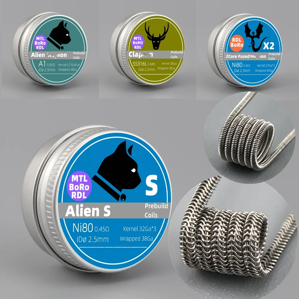 MTL 10-50 uds/lata agujero diámetro 2,5mm bobinas prefabricadas DIY Alien Baby fundido C-lapton BB caja Boro tanque herramientas de desmontaje de mano