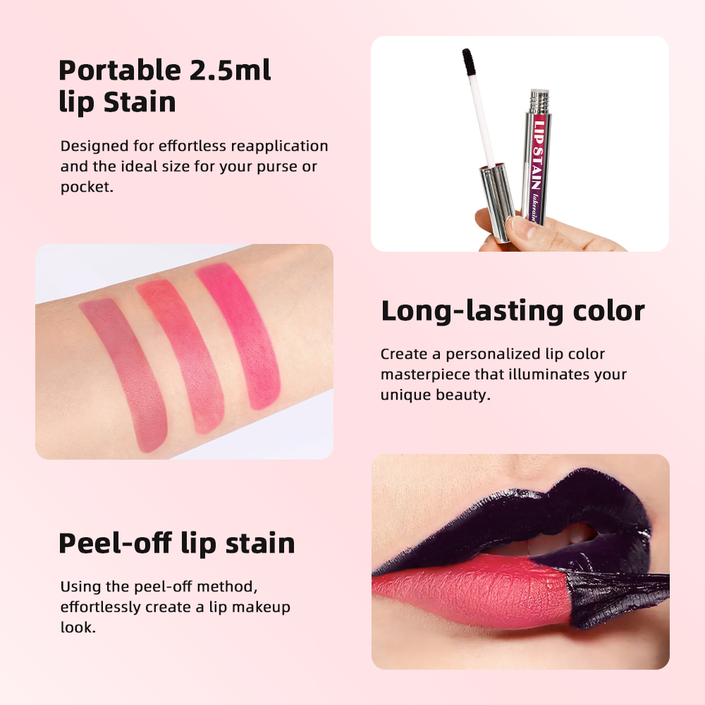 Brillo de labios metálico de 3 colores, duradero, resistente al agua, tinte de labios rosa, Natural, sin decoloración, cosmético, regalo para mujer