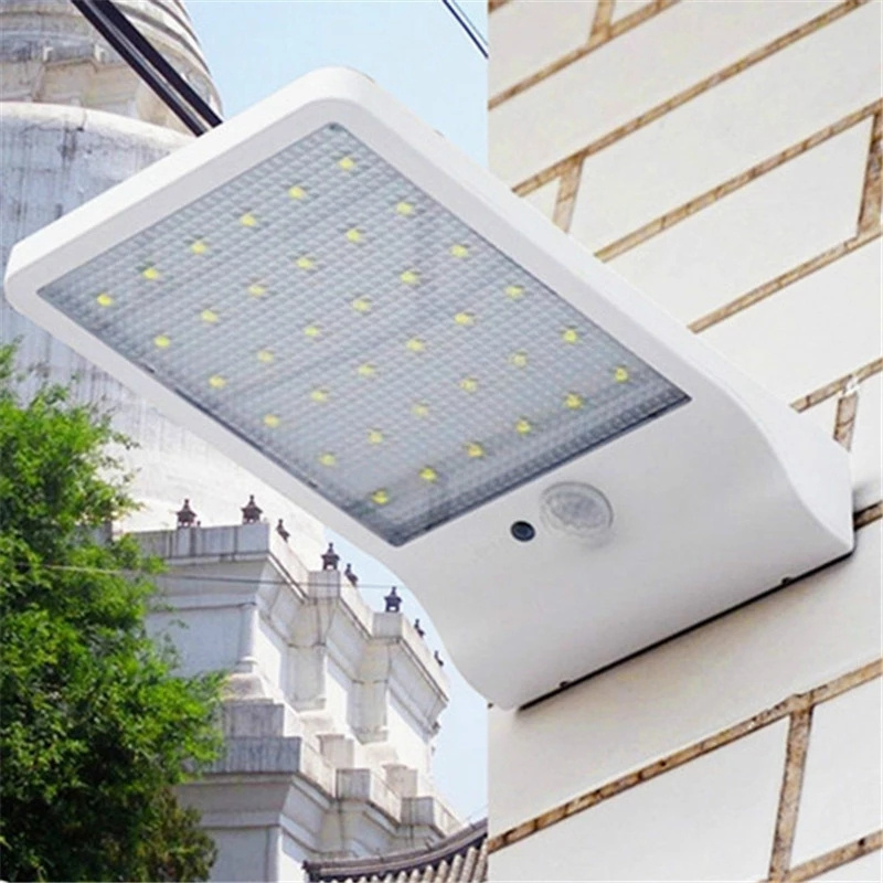 Luces solares de pared para exteriores, impermeables, 36/48 LED, lámpara de pared con Sensor de movimiento con energía Solar y poste de montaje para camino de jardín