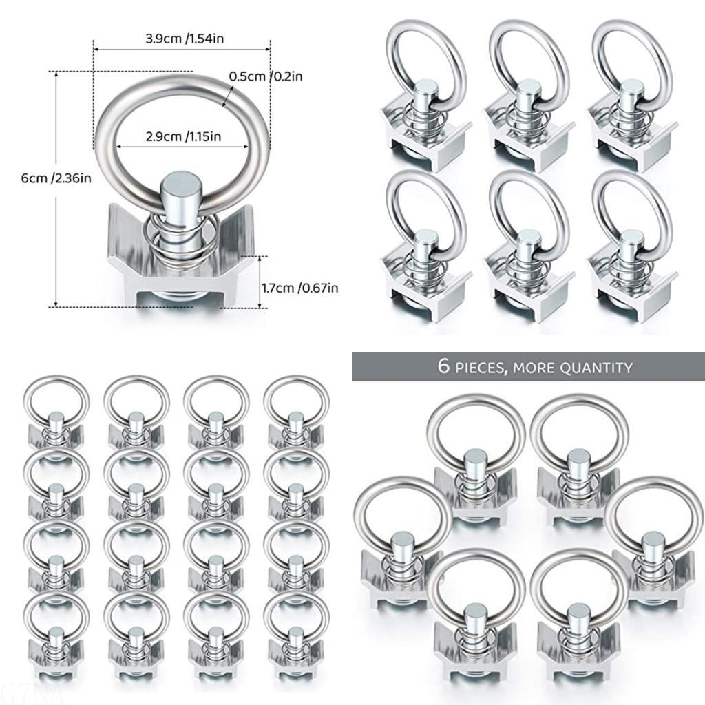 G7NA Single Fitting L-Track 4.000 pond capaciteit met roestvrijstalen ronde ringring aluminium Keeper lading-regeling voor