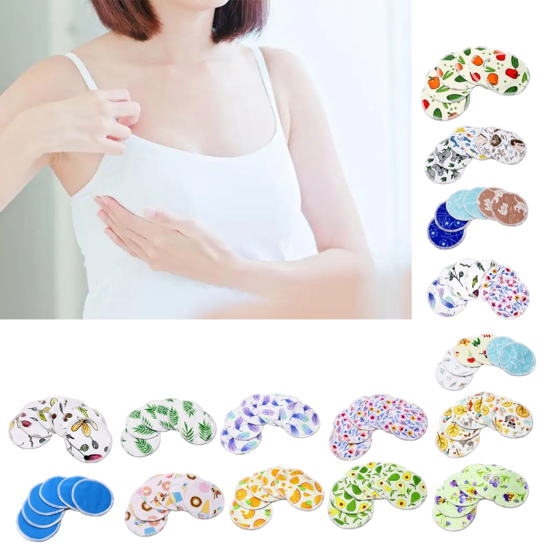 แผ่นรองนม6ชิ้น/เซ็ตแผ่นซับน้ำนมสำหรับแม่แผ่นรองให้อาหารกันน้ำใช้ซ้ำได้