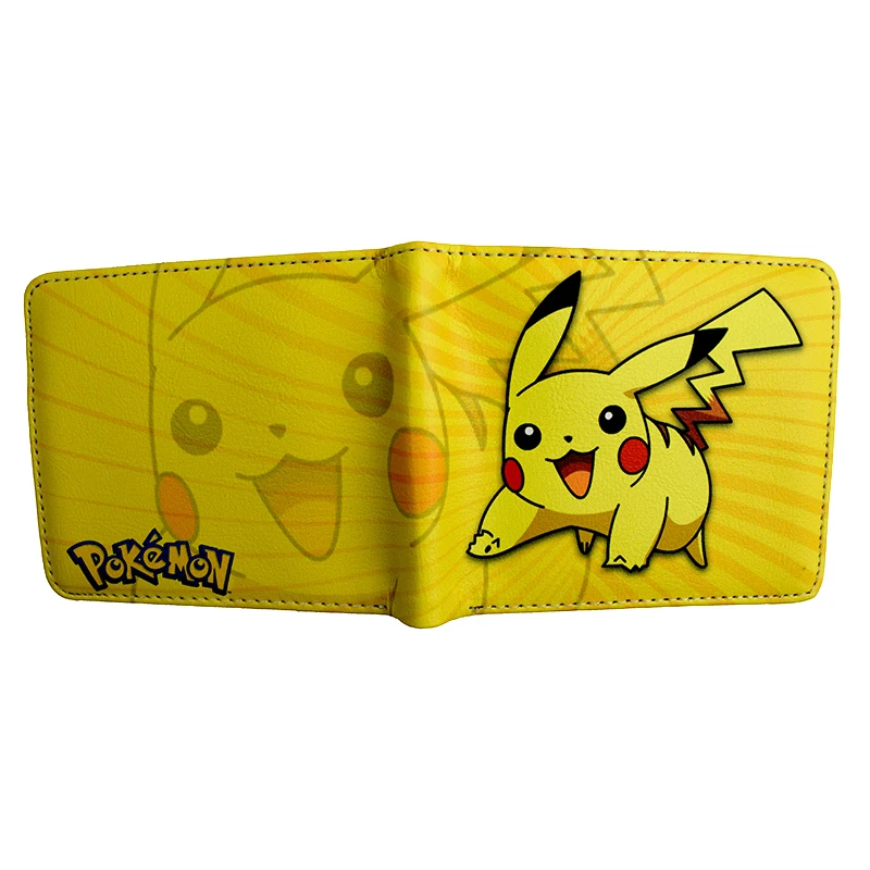 Cartera de dibujos animados MINISO Pikachu PU monedero corto de moda