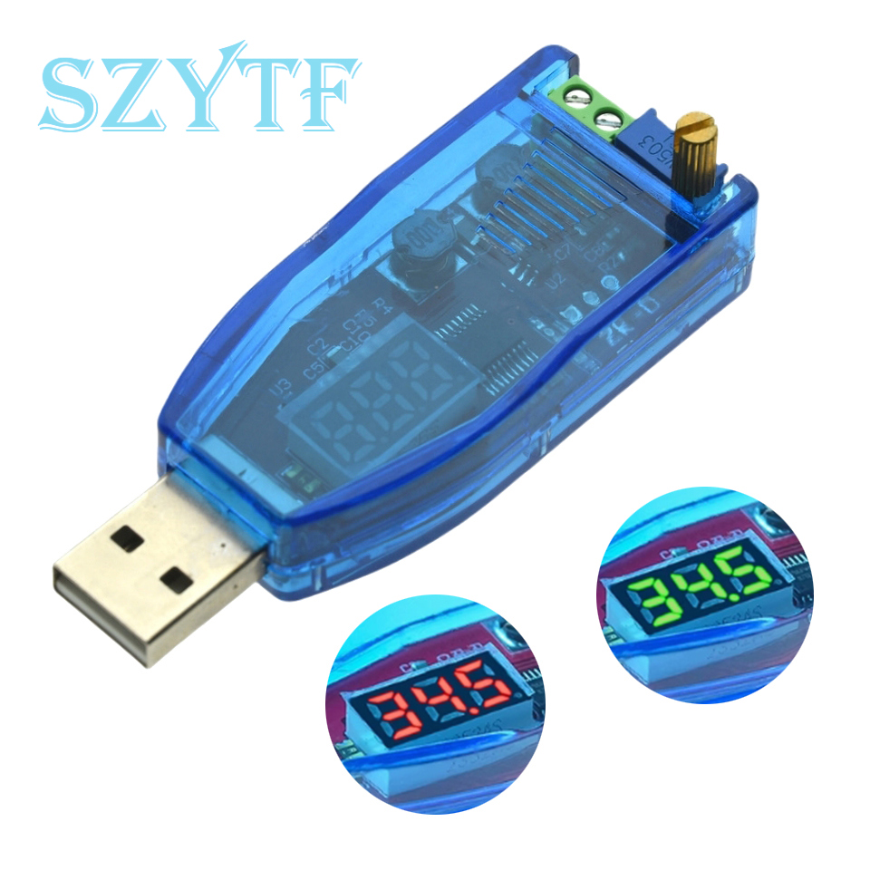 LED DC-DC 5V a DC 1-24V potenciómetro ajustable USB reductor/abajo convertidor Buck Boost fuente de alimentación módulo regulador de voltaje