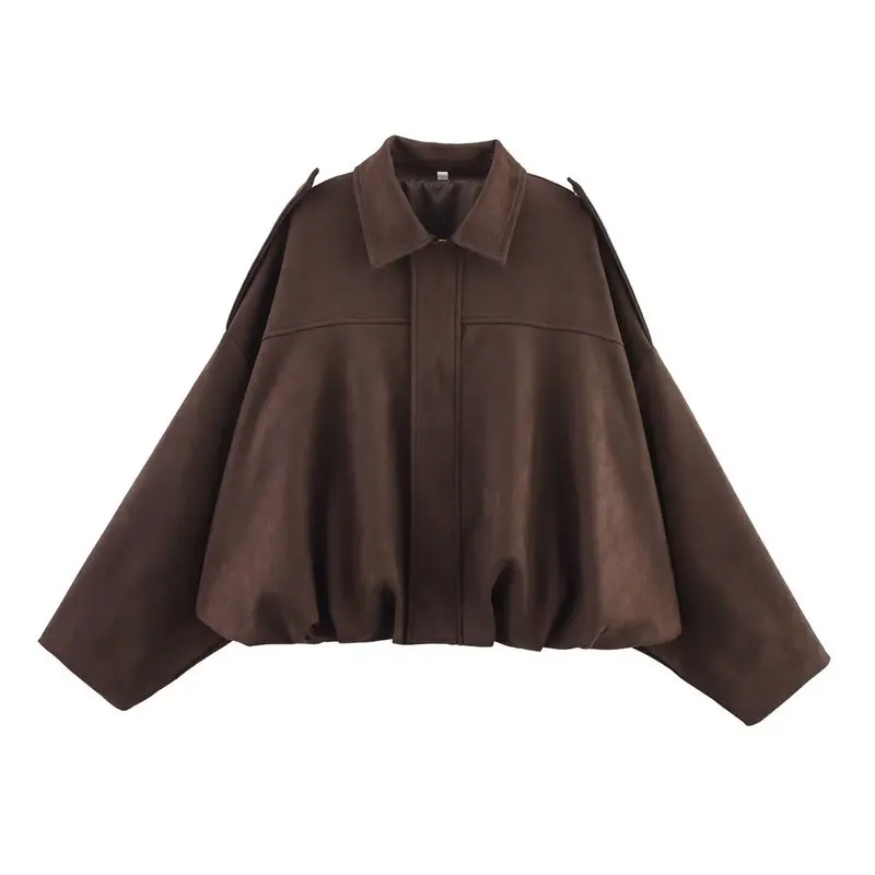 Spring 2025 Women's Velvet Feel Pilot Jaet Coat New Arrival Casual Loose Fit ort Outerwear Versatile Sle Regular Length