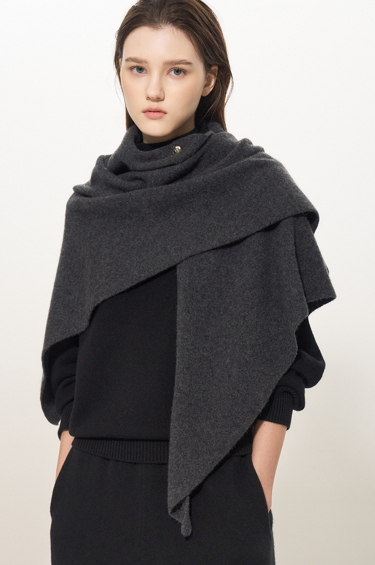 Warm Woolen Knitted awl Versatile Faionable Korean Sle Winter Ne Warmer for Women Alluring Ele Size: One Size