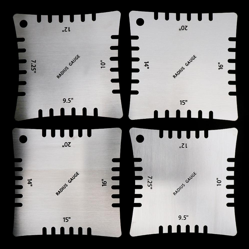 4 шт., датчики радиуса с надрезом для измерения радиуса грифа, линейка грифа гитары