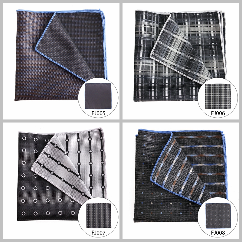 Pañuelo cuadrado de seda de alta calidad para hombre, pañuelo de traje para Patry Banquete de negocios, diseño tejido Jacquard, bolsillo de moda de Color oscuro