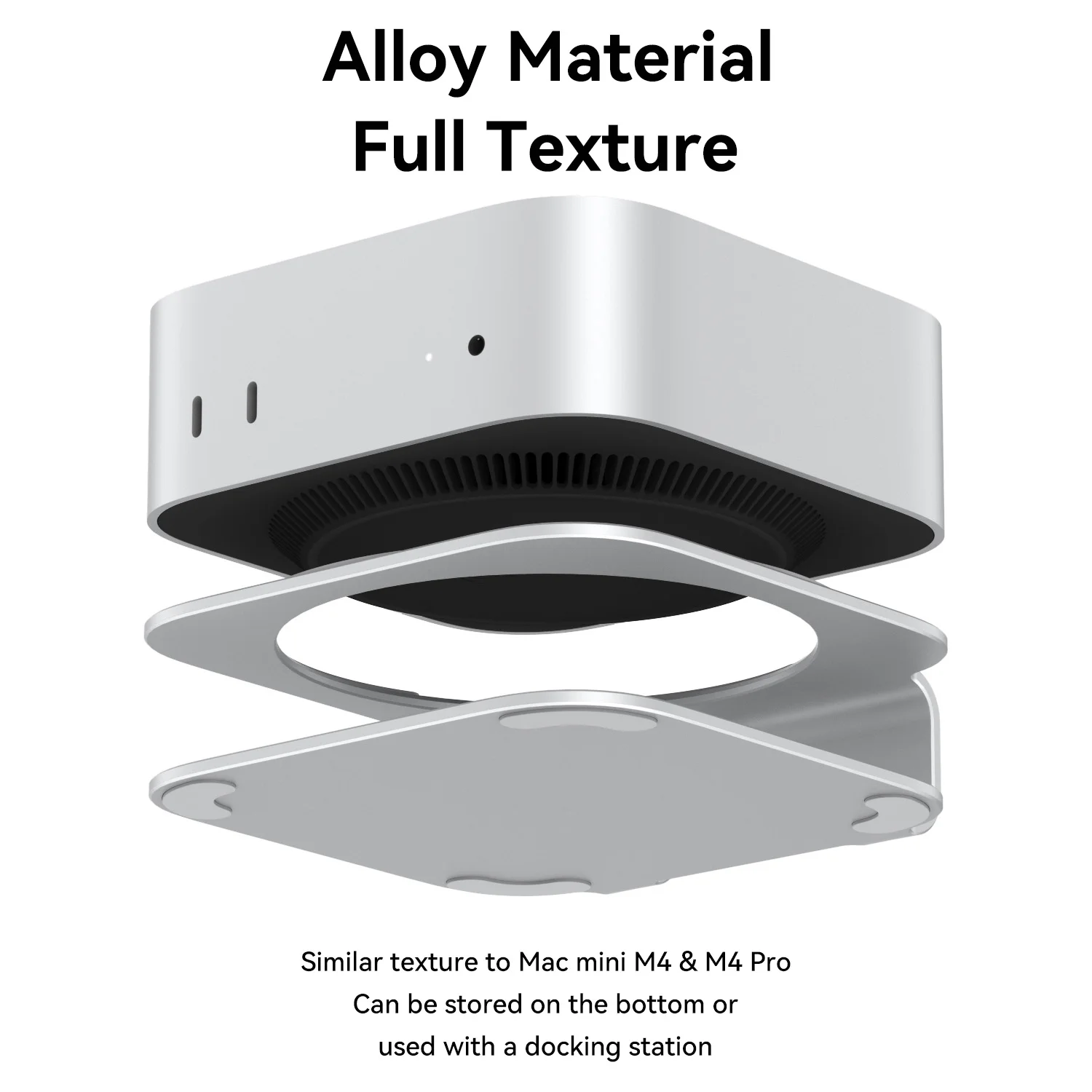 Mac mini Desktop Stand for Mac Mini M4 /M4 Pro 2024 Heat Dissipation Aluminum Mount Dock Cooling Holder Accessories