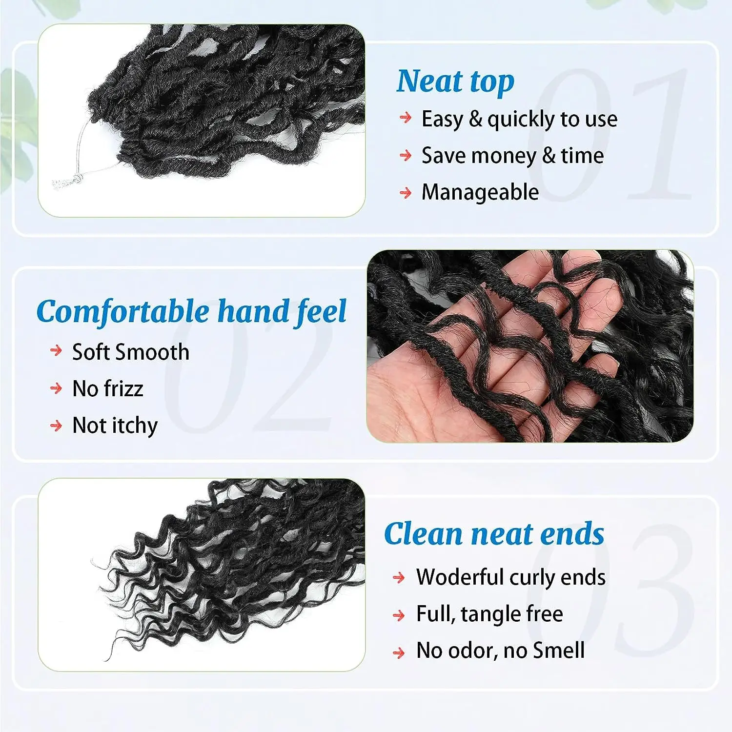 Faux Locs ถักโครเชต์ผม 14 นิ้ว Pre Looped เทพธิดา Locs ผมโครเชต์ Curly สิ้นสุดโครเชต์ต่อผมสําหรับผู้หญิง
