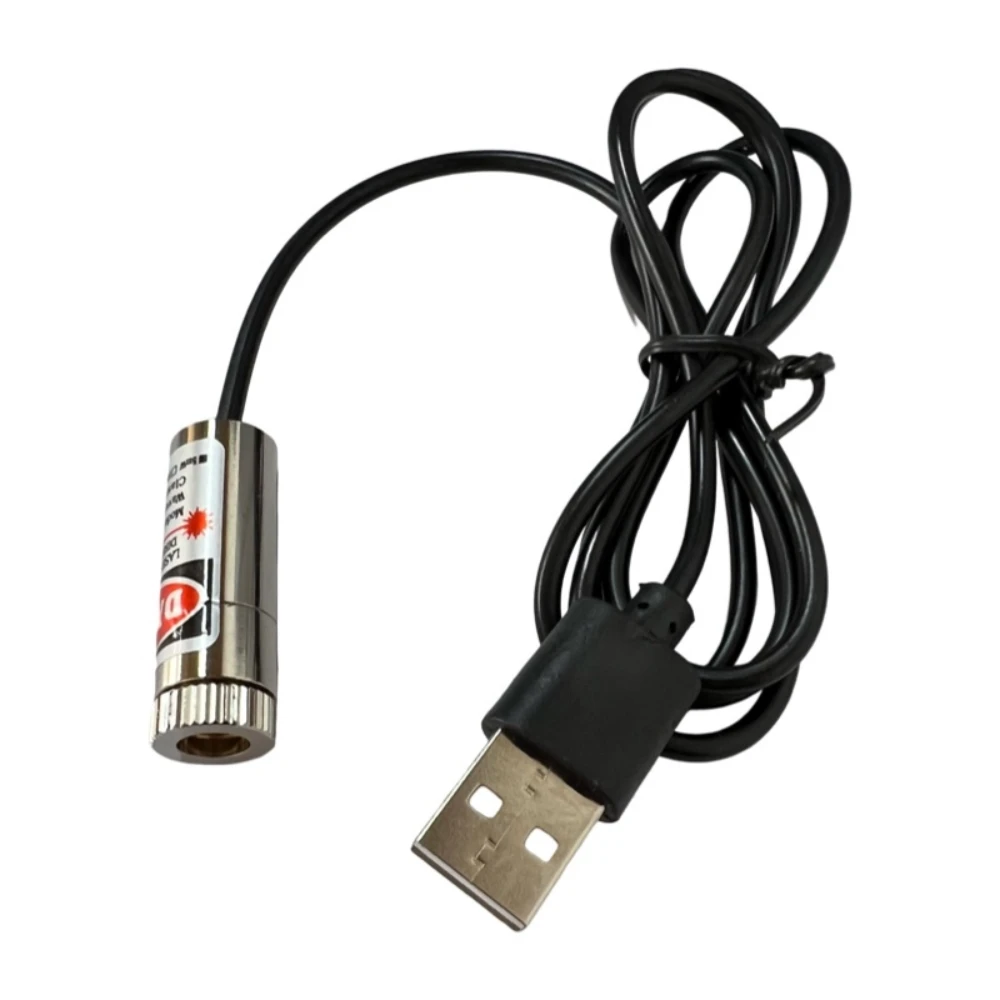 Modulo laser con connettore USB 12mm5mw650nm faretto laser di posizionamento di livello industriale messa a fuoco regolabile punto rosso linea incrociata