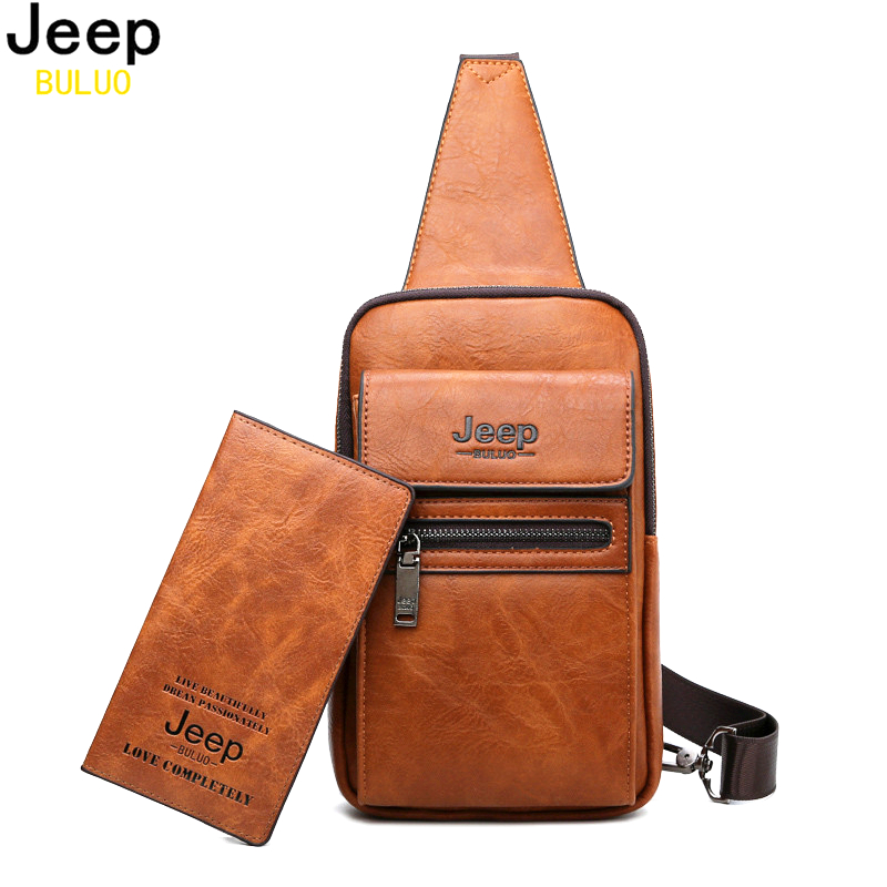JEEP BULUO Marke Mode Sling Taschen Hohe Qualität Männer Taschen Split Leder Große Größe Schulter Umhängetasche Für Junge Mann