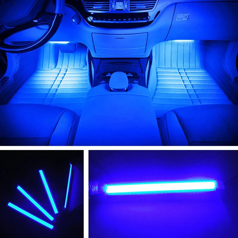 1 conjunto 9SMD Car Styling Pé Luz Backlight Decoração Interior do carro Luz Azul com Cigarro Lighter12v Led
