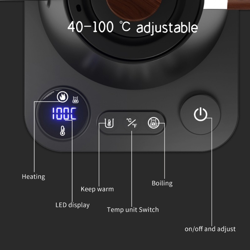 Hervidor eléctrico inteligente de temperatura constante de 1200W, cafetera hecha a mano, olla con cuello de cisne utilizada para preparar leche en polvo