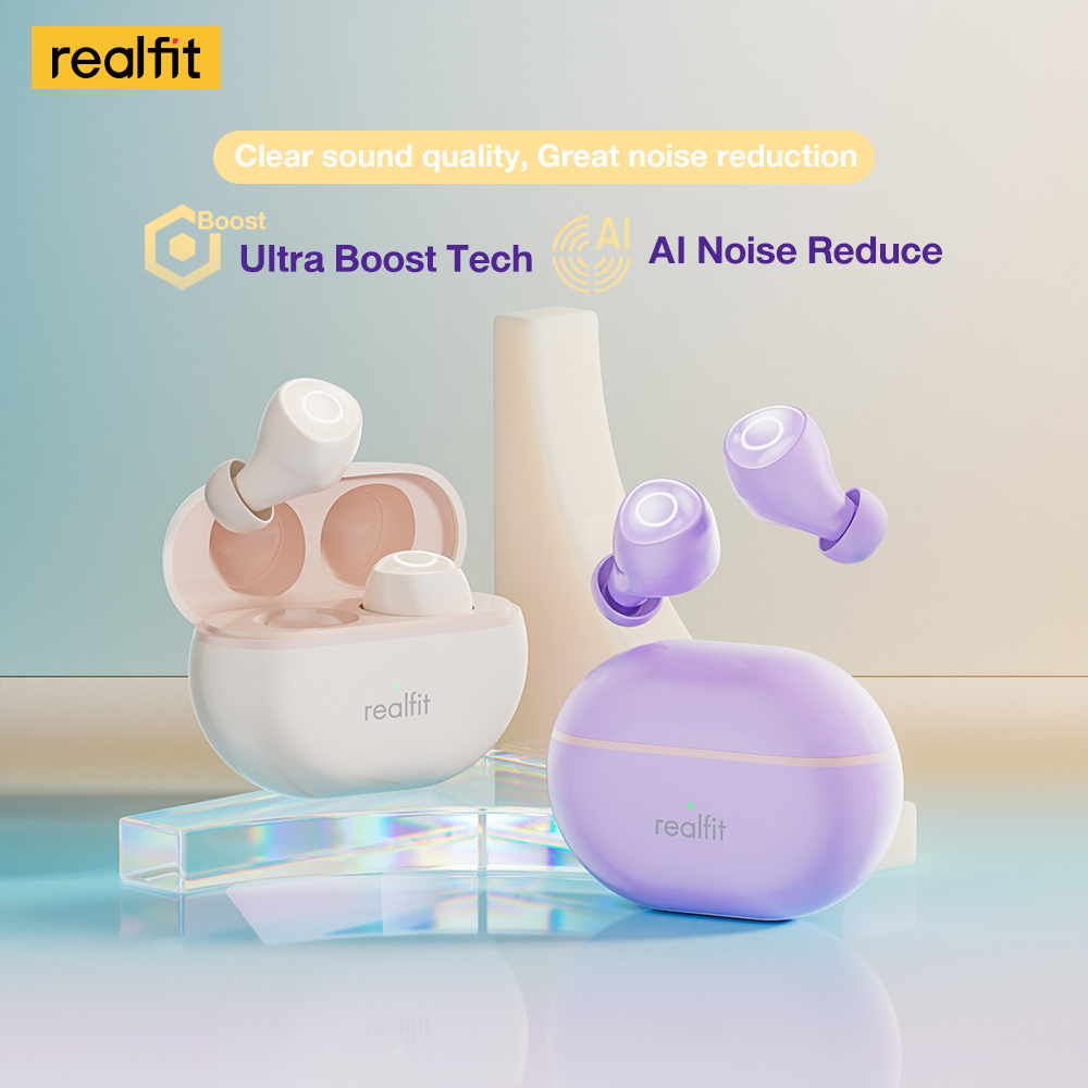 Realfit F4 Mini ANC Bluetooth Oortelefoon 40dB Actieve Ruisonderdrukking HIFI Zware Bas Draadloze Oordopjes voor realme xiaomi