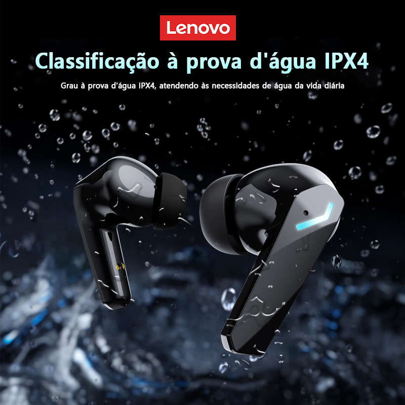 Novo lenovo gm2 pro max sem fio bluetooth 5.4 fones de ouvido led display digital à prova dwaterproof água com cancelamento ruído gaming headset