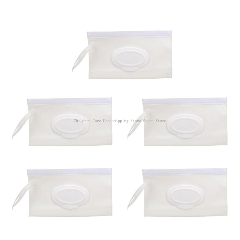 5pcs Eva Wet Wipes Bag Compact Heress Rolid