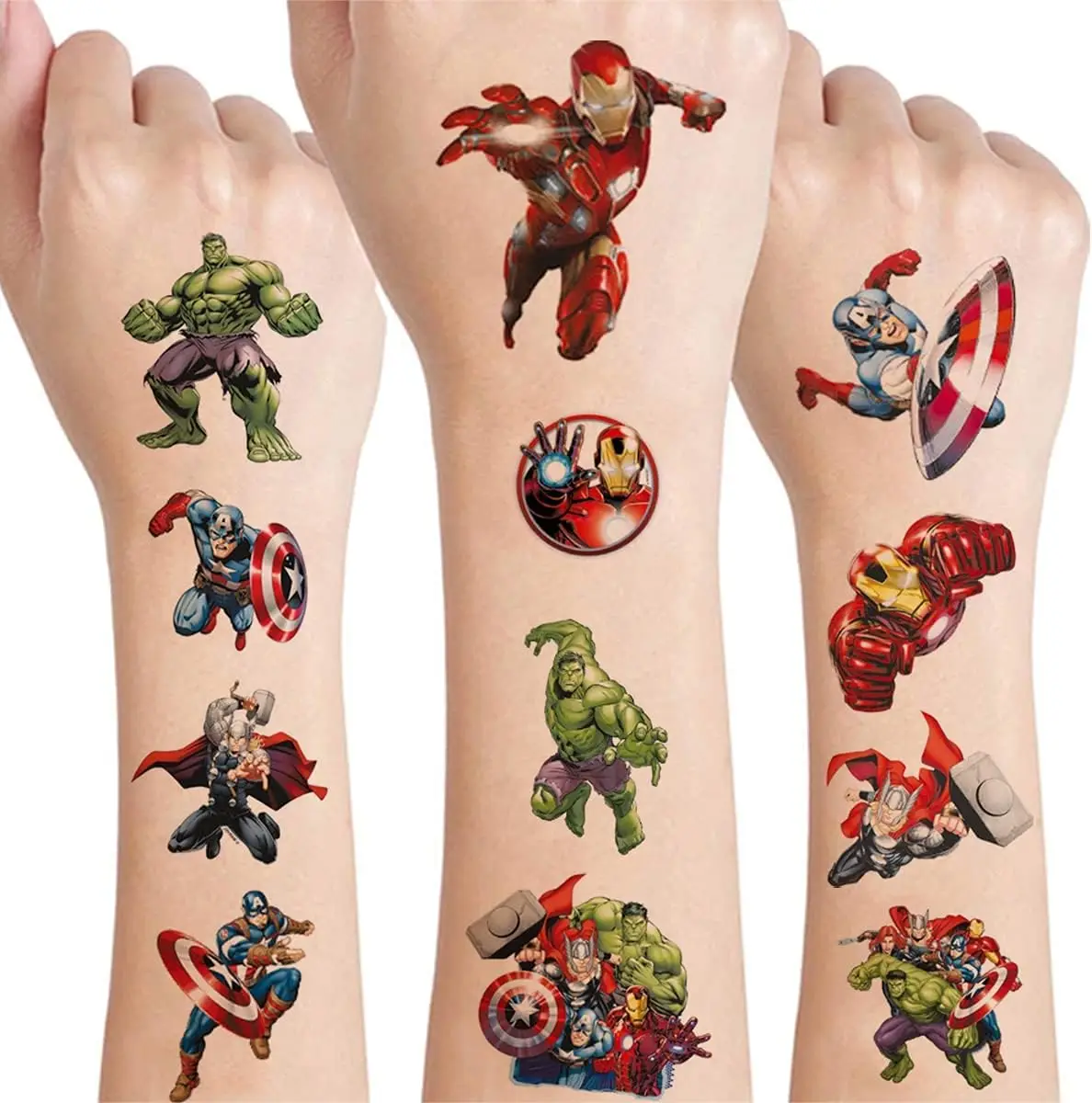 Marvel Spiderman Tạm Thời Hình Thuyền Trưởng Batman Anime Phụ Kiện Cosplay Chống Nước Miếng Dán Trang Trí Tiệc Đồ Chơi Trẻ Em Quà Tặng Sinh Nhật