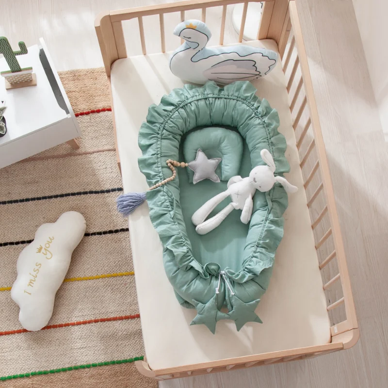 88*50*15 ซม.ผ้าฝ้ายเปลที่ถอดออกได้ Sleeping Nest สําหรับเตียงเด็กเปลหมอนทารกเด็กวัยหัดเดิน Cradle ที่นอนทารกแรกเกิดของขวัญ