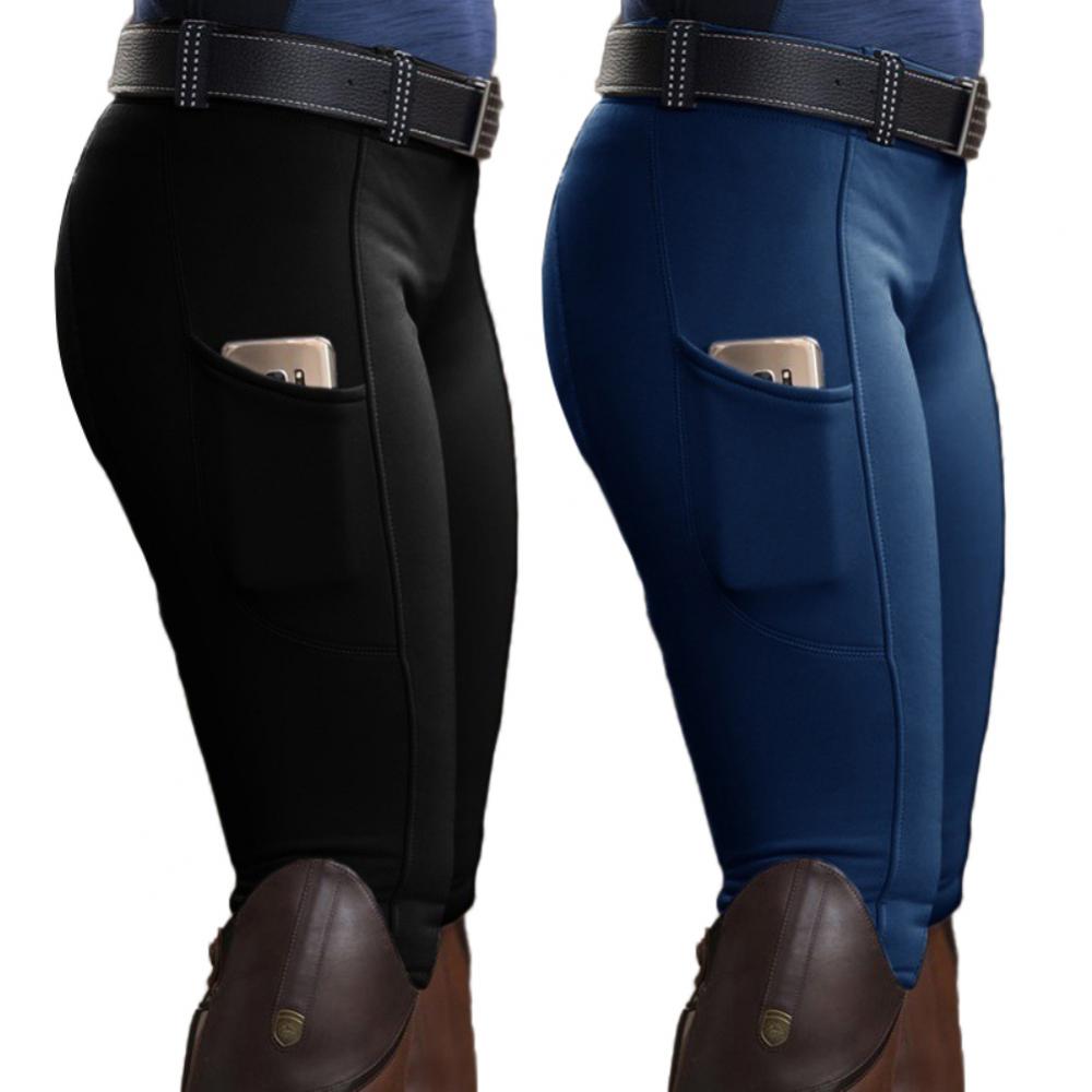 Pantalon élastique pour femmes, couleur unie, poche, levage des hanches, course de chevaux équestre, équitation