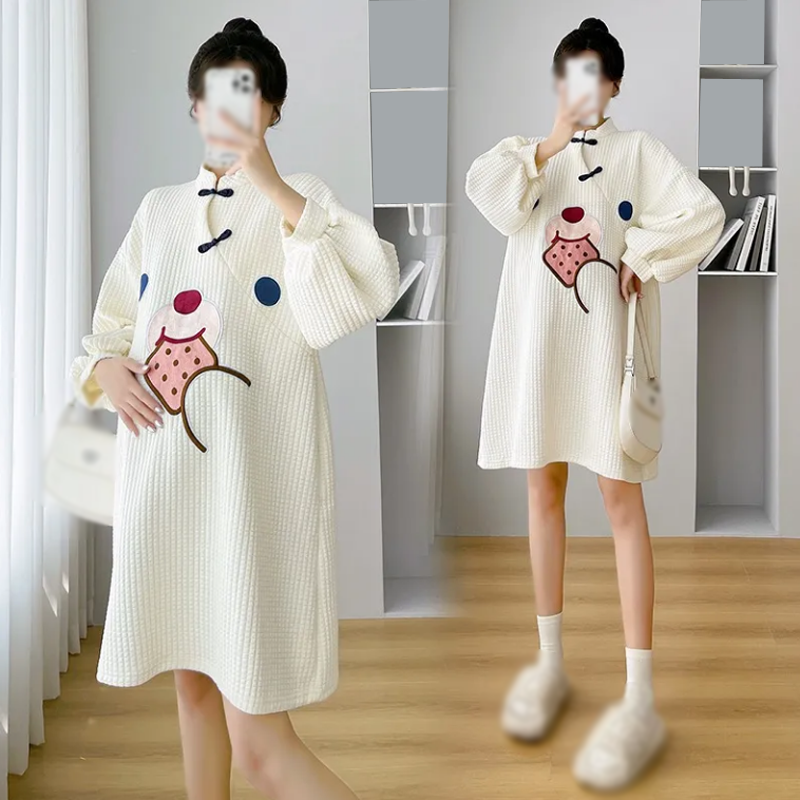 Robe de printemps et d'automne pour femmes enceintes, nouveau