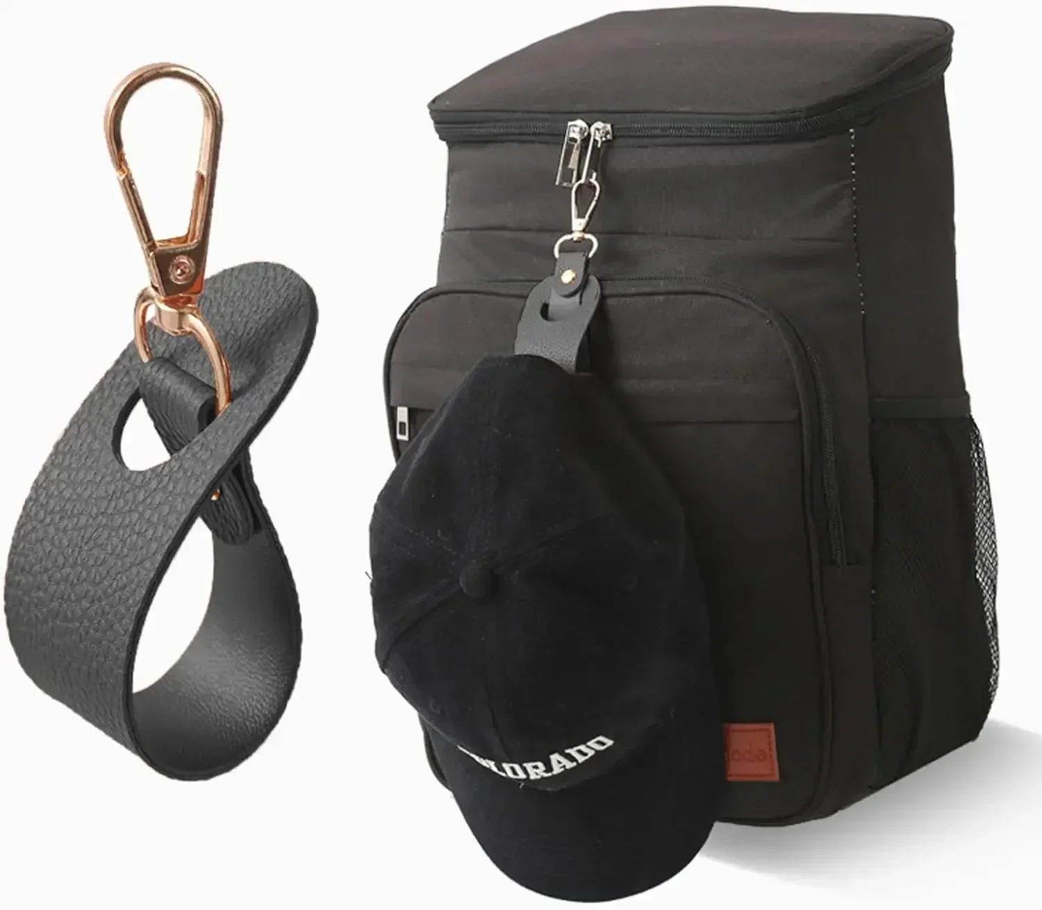 Clip para sombrero de viaje, Clip Simple de cuero para gorra de béisbol y Golf, correa para sombrero de verano, toalla, guante, almacenamiento, hebilla de billetera, Clip de pestillo manos libres