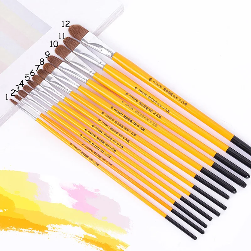 1 Chiếc/6 Nghệ Thuật Vẽ Tiếp Liệu Bút Lông Sói Cọ Sơn Chuyên Nghiệp Màu Nước Acrylic Tay Cầm Bằng Gỗ Tranh Bút Lông