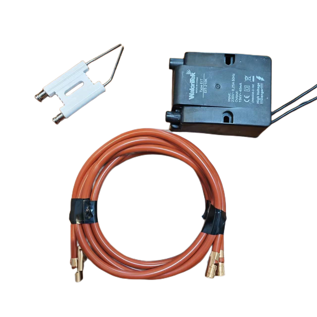 Масляная горелка WalonTek EIT-210K, трансформатор зажигания топлива с высоковольтным проводом и иглой искры-вход 220 В и выход 15 кВ