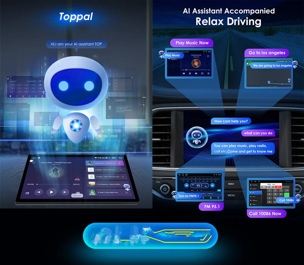 Toppal AI Voice Assistant Commands Control Software Pro Version Only For Ossuret Android Car Radio Headunit Intelligent
