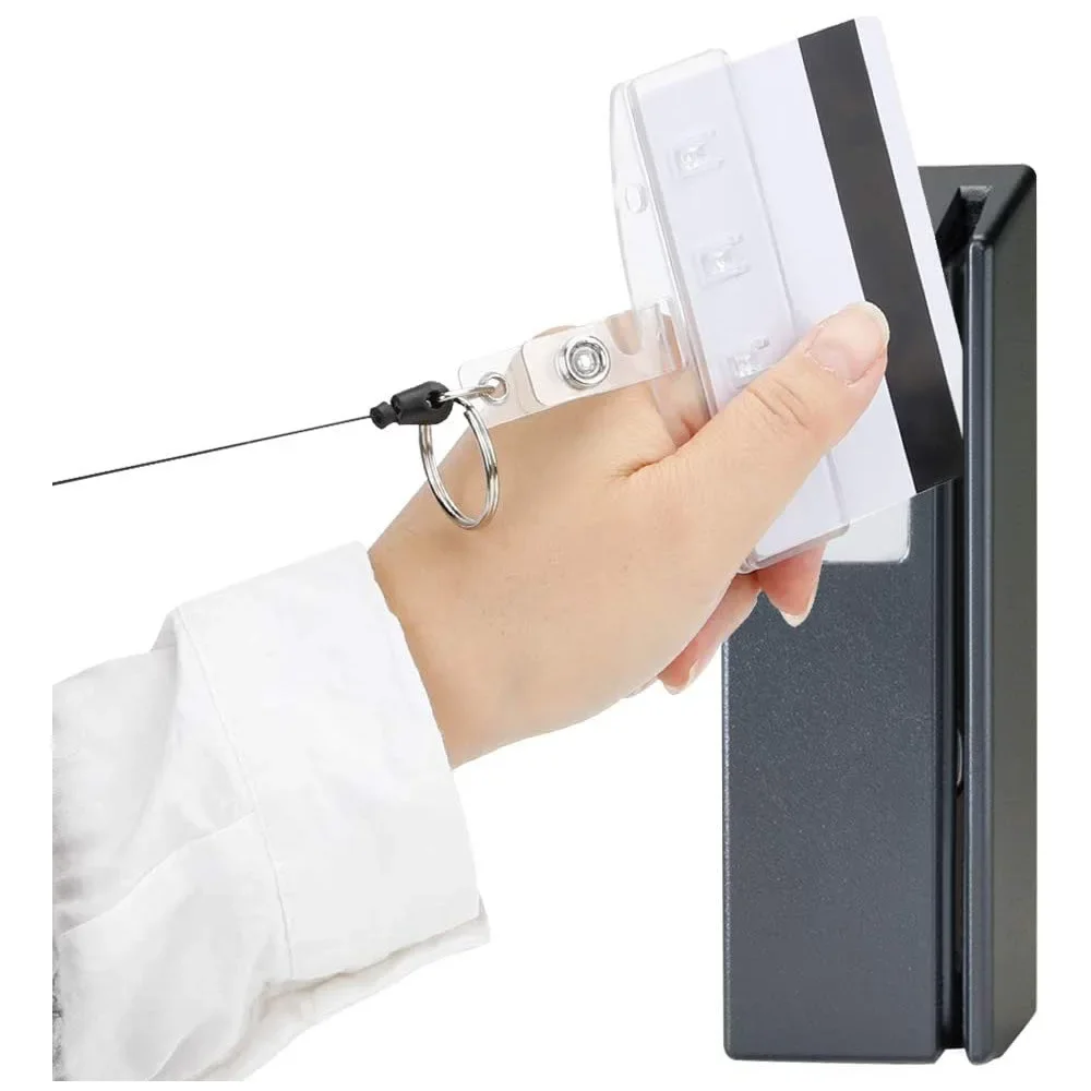 5pcs/pack Horizontal Half Card Badge Holder for Swipe ID Cards Frosted Rigid Plastic ID Card Holder