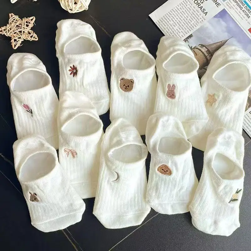 3 pares de calcetines invisibles de malla para mujer, calcetines de verano de silicona antideslizantes hasta el tobillo, calcetines bajos de algodón transpirables para mujer